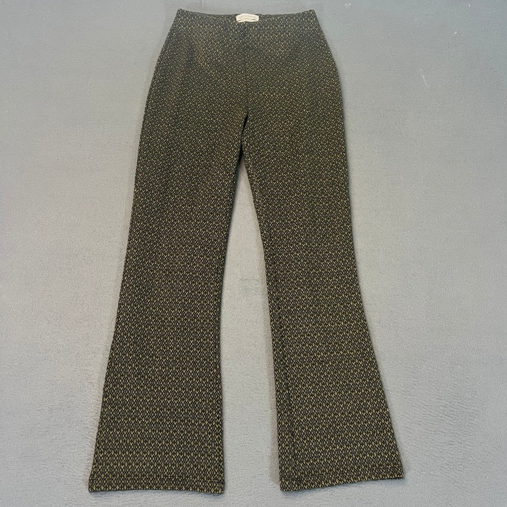 Urban Outfitters Gold Black Geometric Jacquard High Waisted Flare Pants Small UO